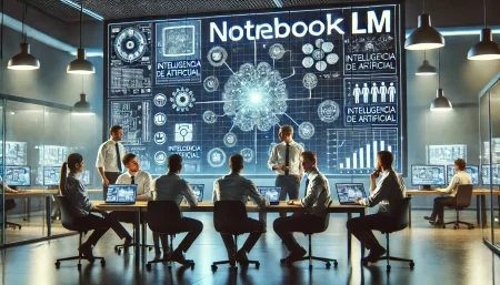 Equipo profesional desarrollando inteligencia artificial con NotebookLM