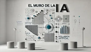 Representación del concepto del muro en la inteligencia artificial con diseño minimalista