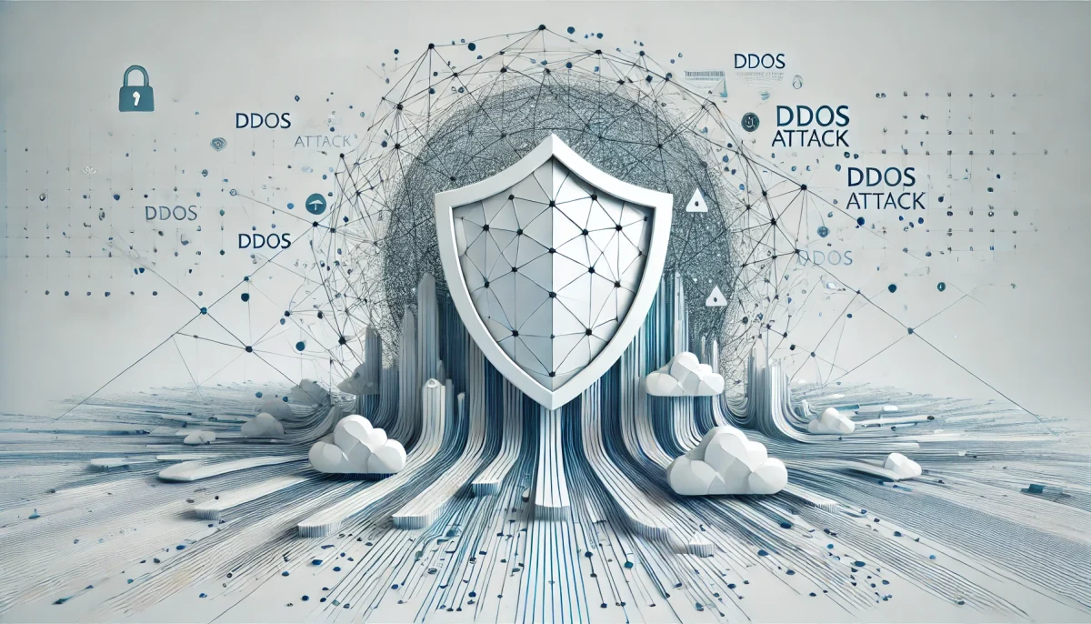 Concepto minimalista de defensa contra ataques DDoS