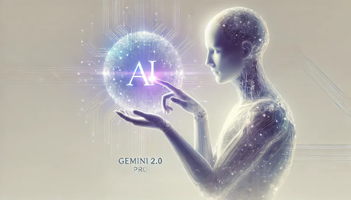 Ilustración surrealista de la evolución de la inteligencia artificial con Gemini 2.0