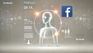 Imagen minimalista que representa perfiles generados por inteligencia artificial en Facebook