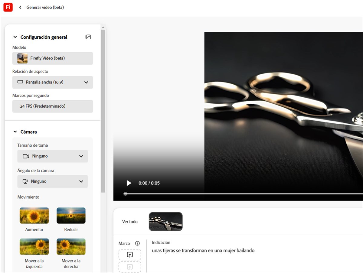 Así es la creación de vídeo a partir de texto de Adobe Firefly