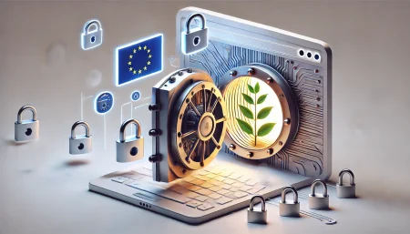 Ilustración minimalista que representa la privacidad digital, con un navegador en forma de bóveda y símbolos de seguridad, destacando la integración de Proton VPN en el navegador Vivaldi.