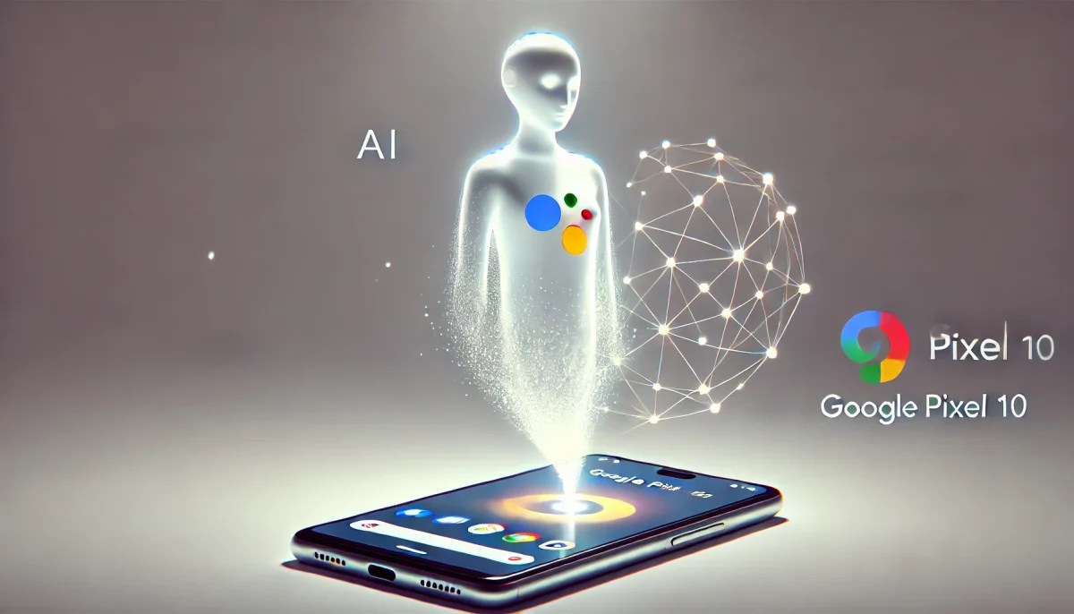Representación surrealista y minimalista de Pixel Sense, el asistente de IA del Google Pixel 10.