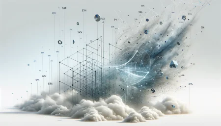 Representación minimalista y surrealista de la rentabilidad teórica de DeepSeek en inteligencia artificial.
