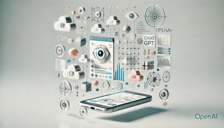 Ilustración subrealista y minimalista de una red social conceptual creada por OpenAI con inteligencia artificial