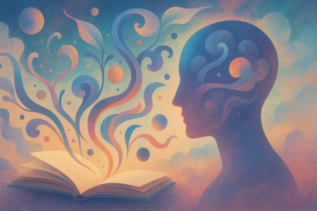 Representación surrealista de inteligencia artificial apoyando el conocimiento humano en Wikipedia