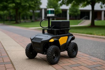 Robot autónomo con sensor Lidar mapeando un campus universitario usando algoritmo DFLIOM