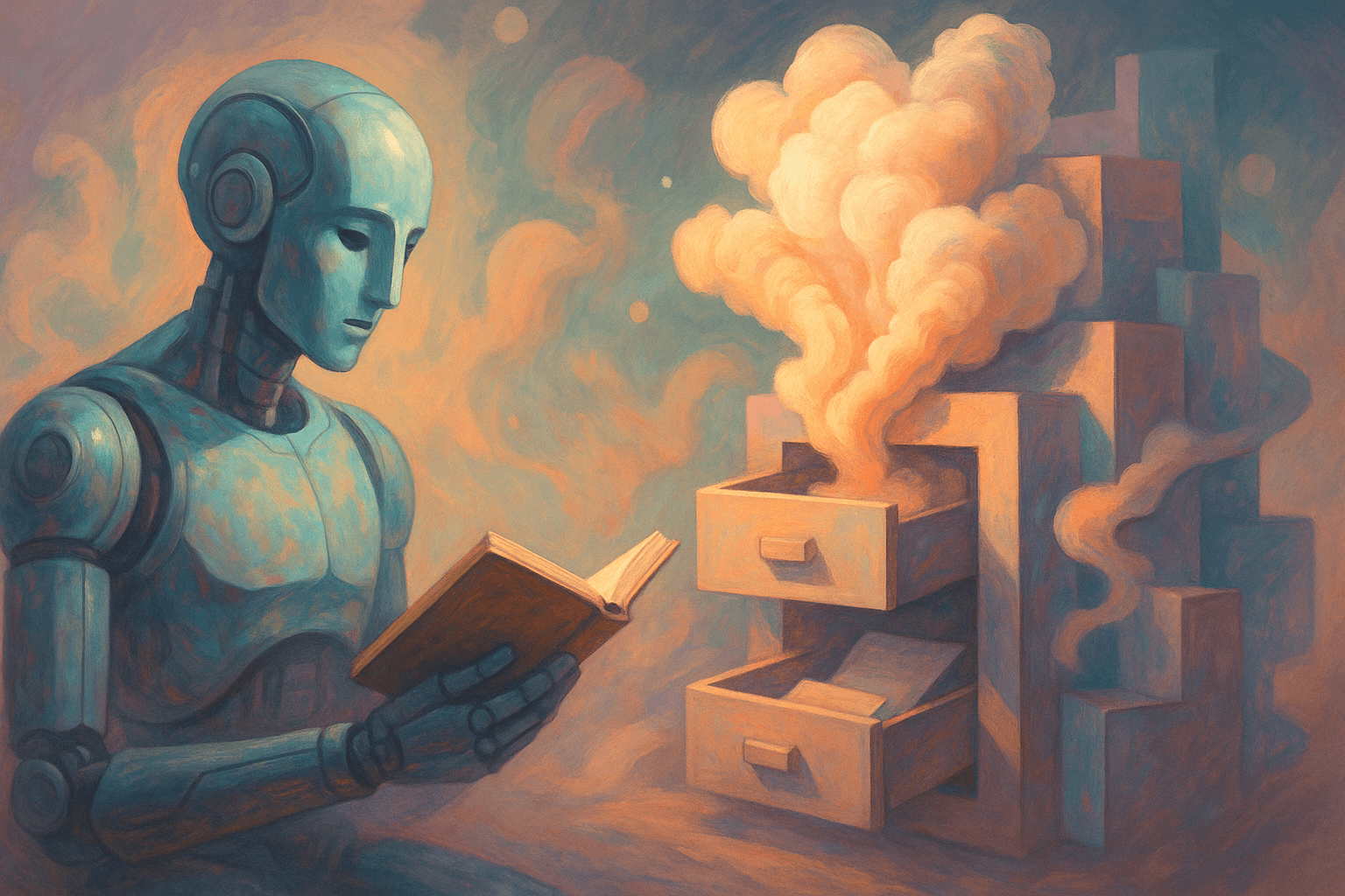 Ilustración surrealista de corrientes oceánicas invisibles reveladas por satélite SWOT