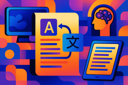 Ilustracion-digital-vibrante-que-representa-el-proceso-de-traduccion-automatica-de-documentos-mediante-inteligencia-artificial