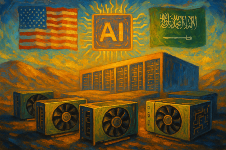 representa la colaboración tecnológica entre Arabia Saudita y Estados Unidos mediante centros de datos