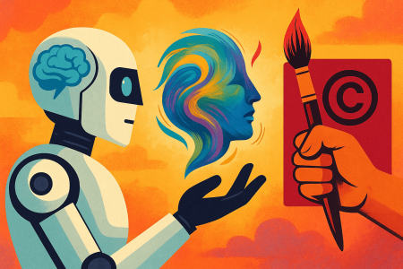 Ilustracion-artistica-de-un-conflicto-simbolico-entre-inteligencia-artificial-y-derechos-de-autor