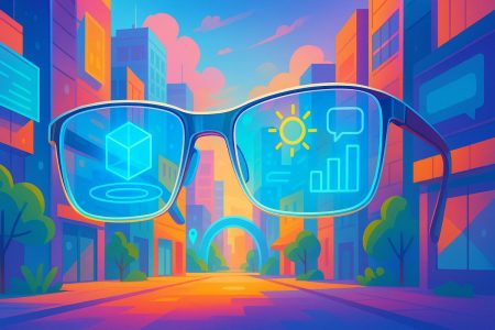 Imagen conceptual de las nuevas gafas AR de Snap, diseñadas para ser ligeras e inmersivas