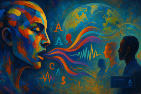 Imagen-conceptual-que-representa-la-expansion-multilingue-del-modelo-ElevenLabs-V3-de-sintesis-de-voz-por-inteligencia-artificial.