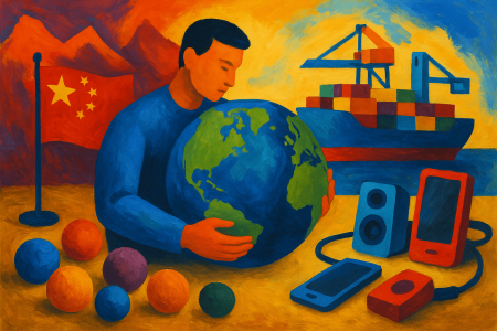 Pintura-abstracta-de-estilo-gouache-que-muestra-a-una-figura-abrazando-el-planeta-Tierra