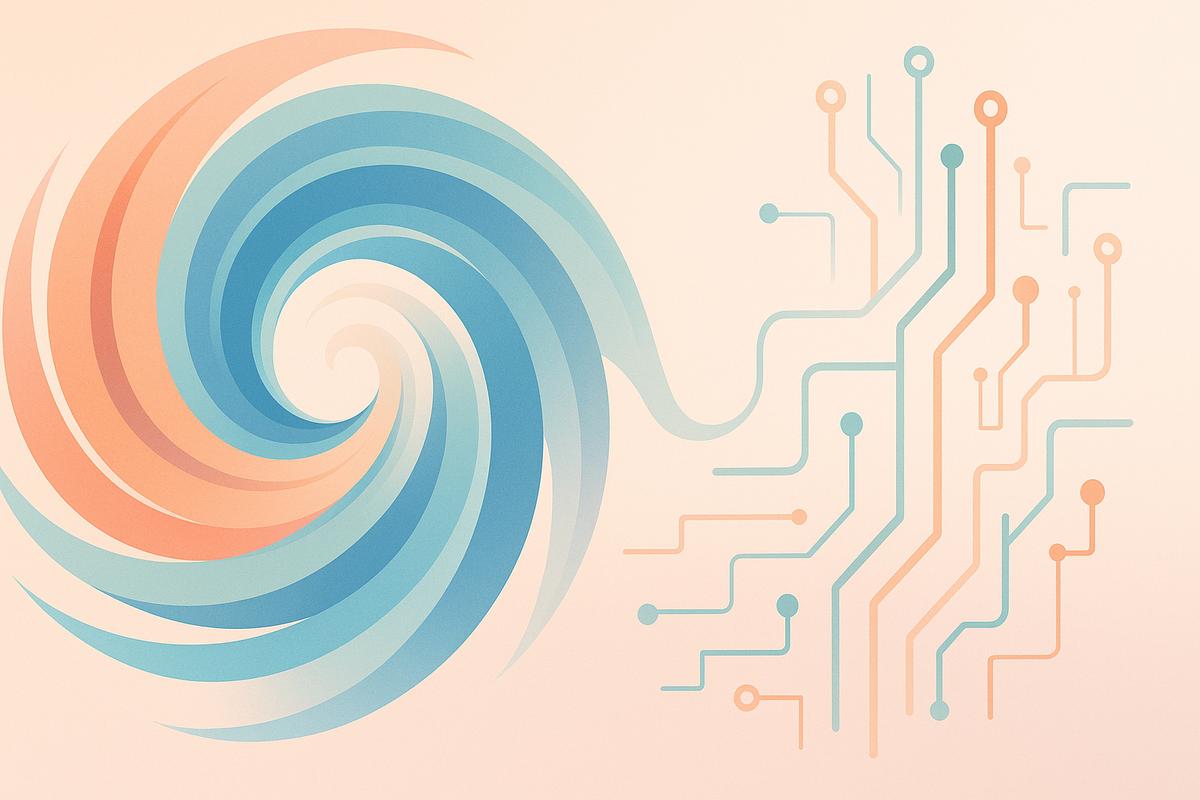 Visualization of Google's AI-powered Weather Lab’s cyclone prediction interface.