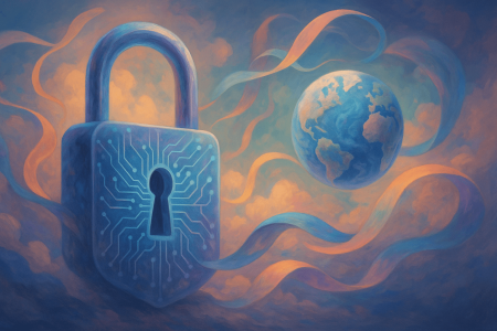 escudo-digital-surrealista-con-candado-y-Tierra-representando-la-ciberseguridad-en-Europa