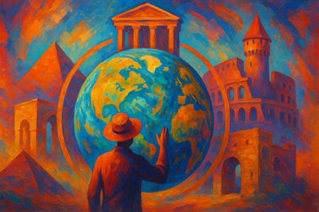 ilustracion representando como Google Earth lanza una vista histórica callejera