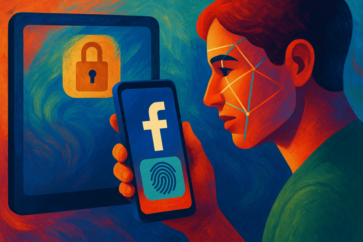 ilustracion sobre facebook y las passkeys