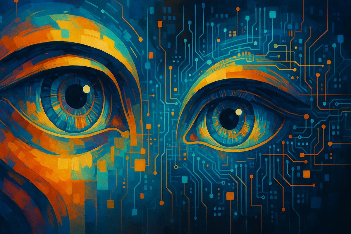imagen metafórica de como la IA aprende a mirar el mundo con ojos parecidos a los nuestros