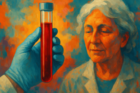 una-mano-medica-con-guante-sosteniendo-una-muestra-de-sangre-frente-al-rostro-de-una-mujer-mayor