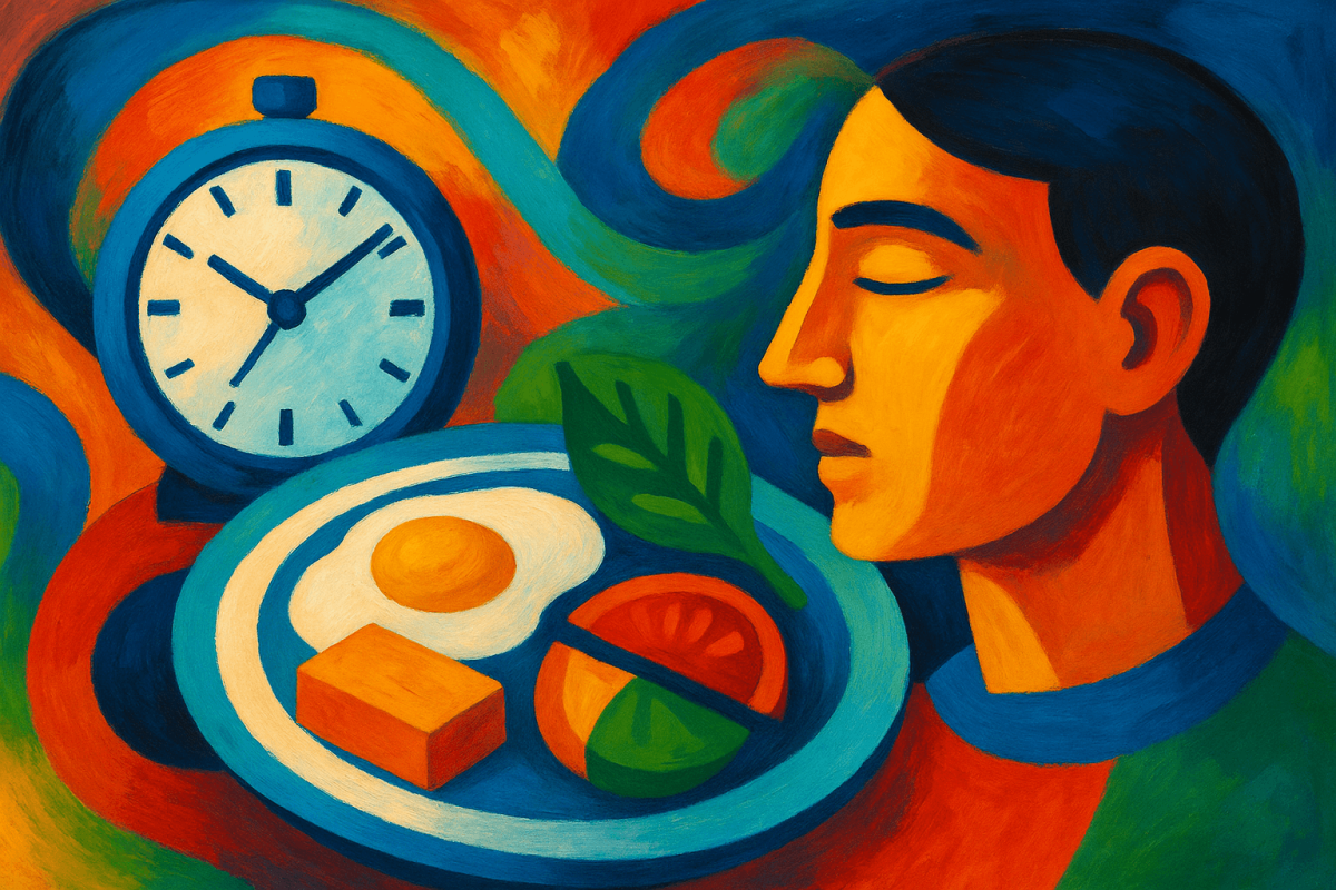 Pintura abstracta que representa la crononutrición (1)