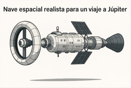 Así podría ser una nave espacial realista para llegar a Júpiter