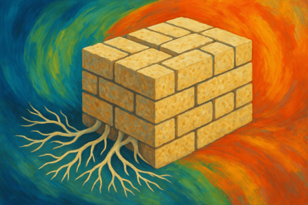 bloque de ladrillos de micelio con raíces blancas extendiéndose (1)