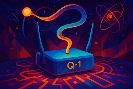 futuristic quantum router labeled Q-1 (1)