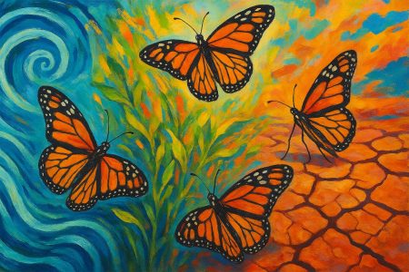 Mariposas monarcas desorientadas