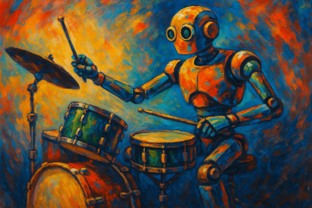 robot humanoide tocando una batería con energía y precisión (1)