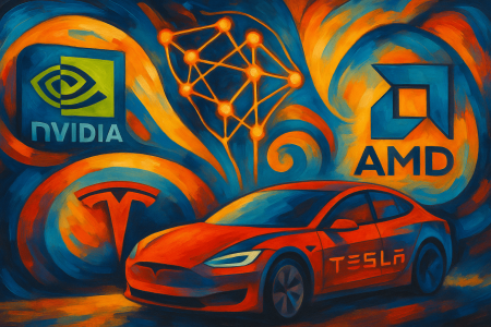 transición de Tesla hacia alianzas con Nvidia, AMD y Samsung para el desarrollo de chips de inteligencia artificial (1)