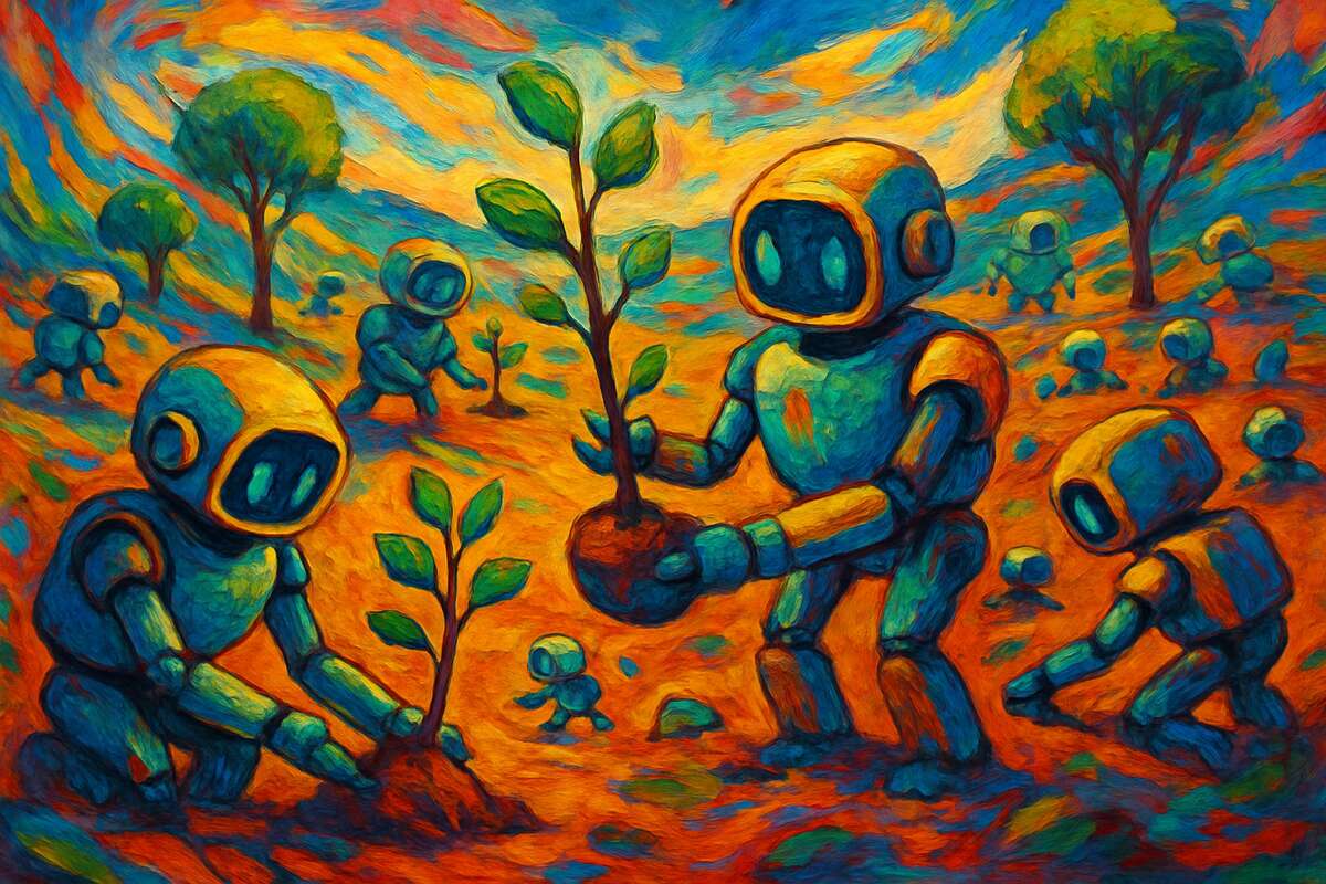 Enjambres de robots para reforestar: mil bots, un bosque nuevo