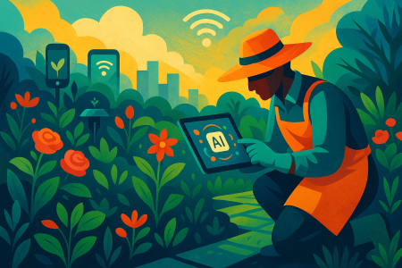 jardinería inteligente, inteligencia artificial, apps para plantas, riego automático, diagnóstico vegetal