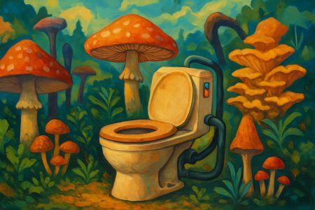 inodoro sin agua que funciona con hongos