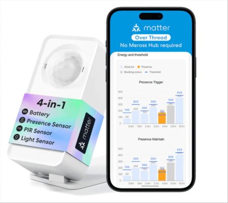 Meross MS605: el sensor de presencia con Matter over Thread que apuesta por velocidad, batería y control local