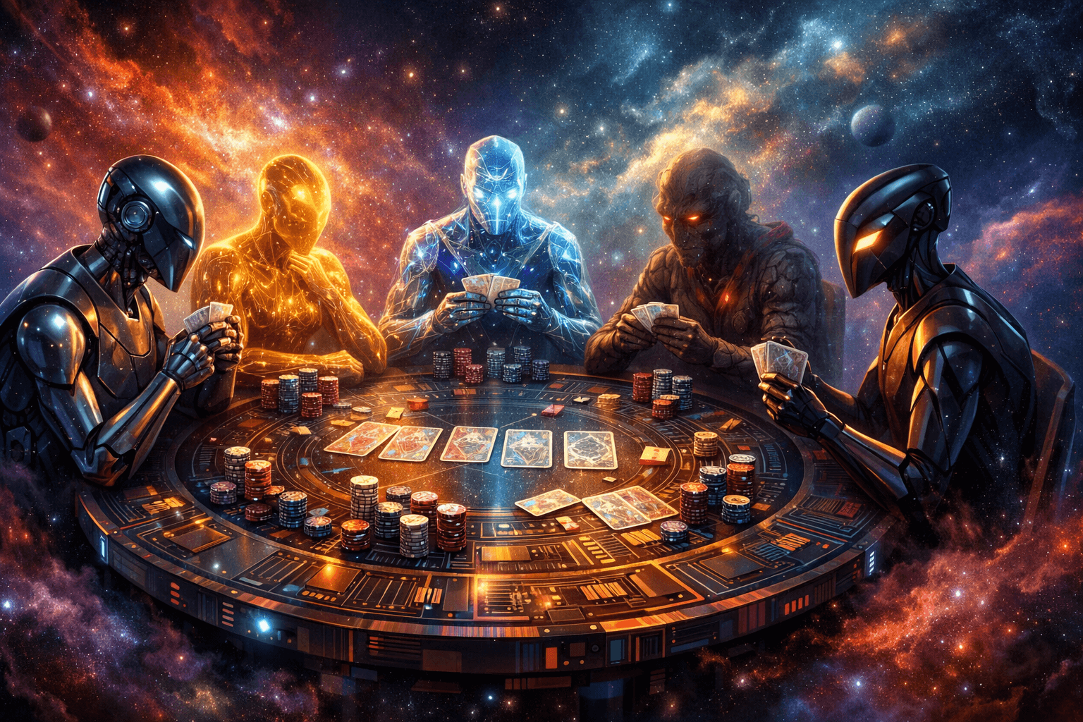 Una mesa de póker entre GPT, Claude, DeepSeek, Gemini y Grok: lo que enseña LLM Holdem sobre faroles y razonamiento