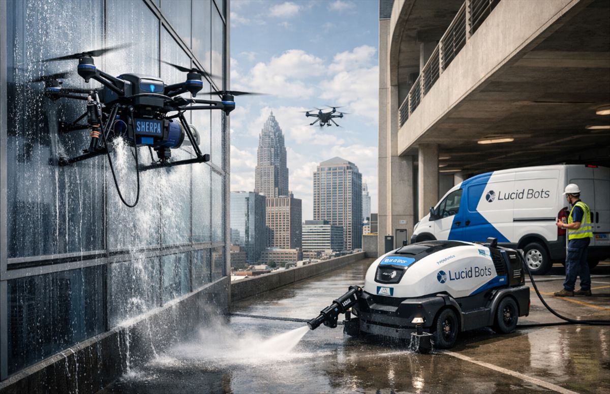 Lucid Bots recauda 20 millones para escalar sus drones lavaventanas: la robótica que funciona no baila, limpia rascacielos