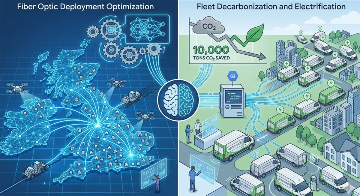 Openreach usa IA de Google Cloud para desplegar fibra óptica a 25 millones de hogares británicos y reducir emisiones de su flota de 24.000 furgonetas