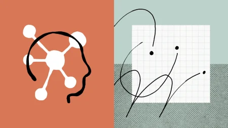 Ilustración artística de Claude Design de Anthropic con silueta de cabeza humana, nodos de IA y diseño gráfico abstracto