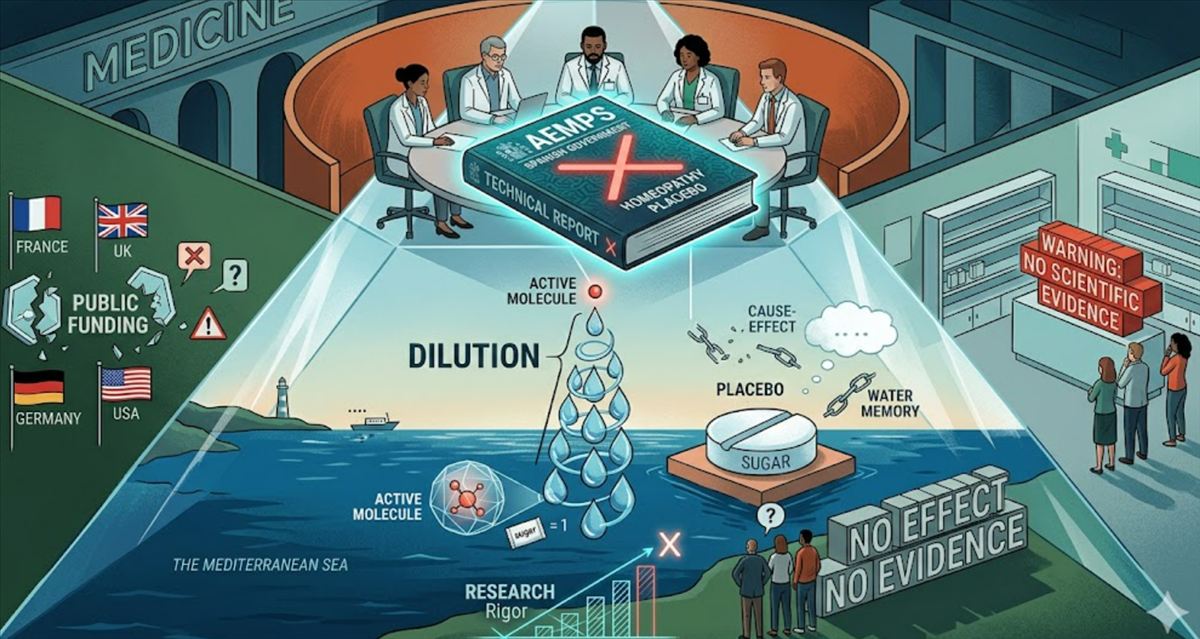 El Ministerio de Sanidad concluye que la homeopatía no funciona: un sobre de azúcar en todo el Mediterráneo como imagen de su falta de base científica