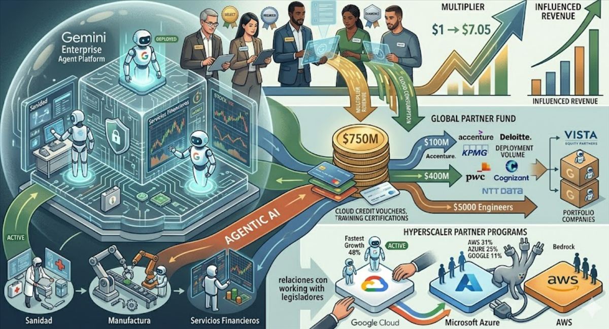 Google pone 750 millones de dólares sobre la mesa para comprar el favor de Accenture, Deloitte y KPMG: la guerra por los agentes empresariales se decide en las consultoras