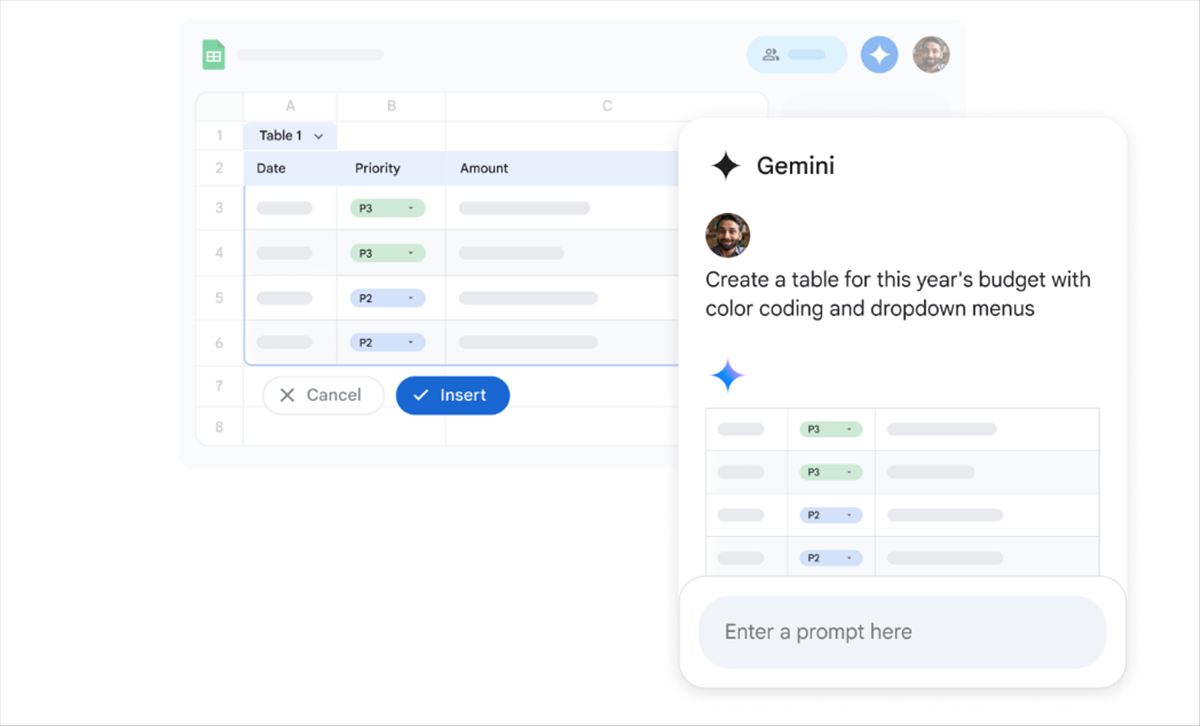 Gemini en Google Sheets deja de ser un juguete: 70,48% de éxito en SpreadsheetBench y una tabla presupuestaria lista en segundos