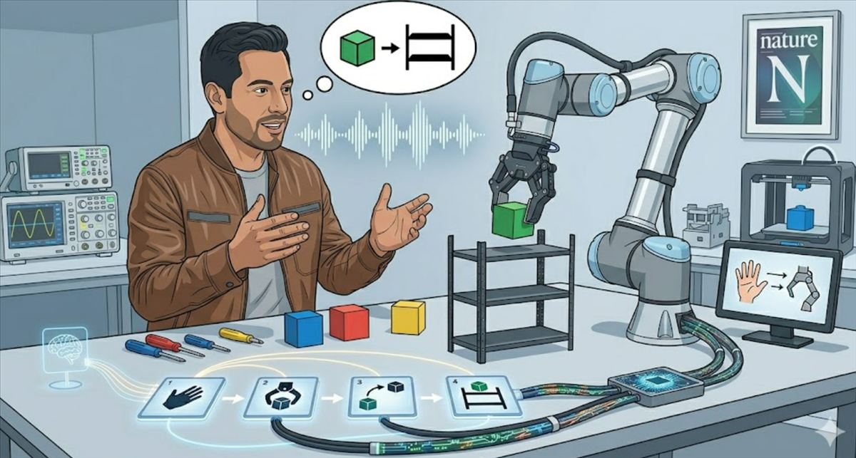 Un nuevo framework conecta modelos de lenguaje con ROS para que los robots entiendan órdenes en lenguaje natural y las ejecuten sin programación manual