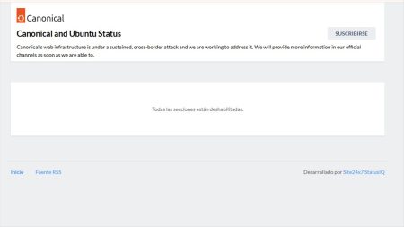 página de estado de Ubuntu