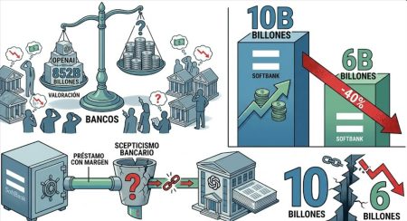 SoftBank recorta un 40% su objetivo de préstamo con margen sobre OpenAI: de 10.000 a 6.000 millones, señal de que los bancos no compran la valoración de 852.000 millones