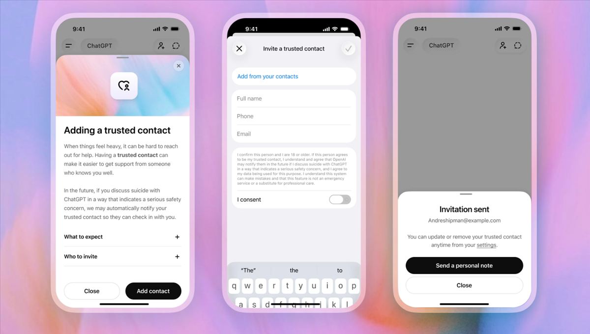 OpenAI añade «Trusted Contact» a ChatGPT: un contacto de confianza que recibe una alerta si la IA detecta riesgo de autolesión