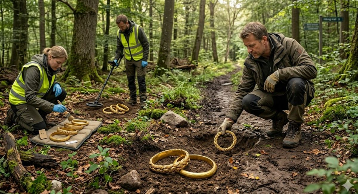 El tercer mayor tesoro vikingo de la historia hallado en Dinamarca: seis brazaletes de oro de hace más de 1.000 años