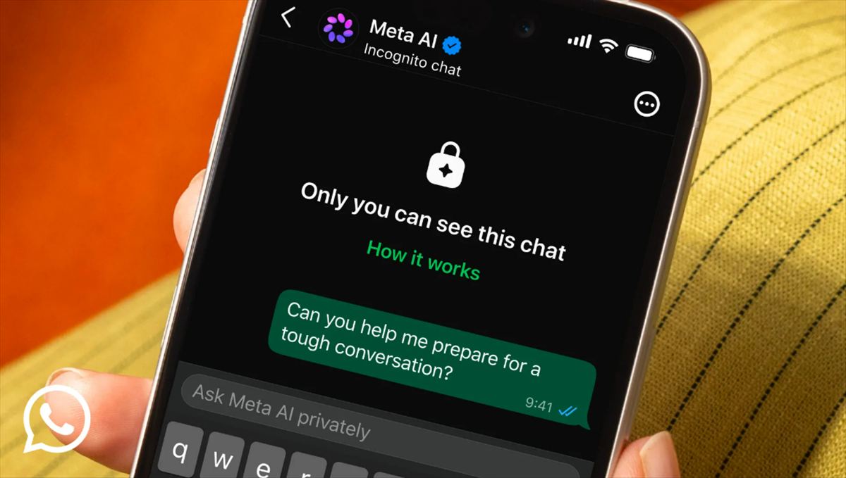 WhatsApp lanza el modo incógnito para Meta AI: ni Meta puede ver lo que preguntas, y desaparece al cerrar