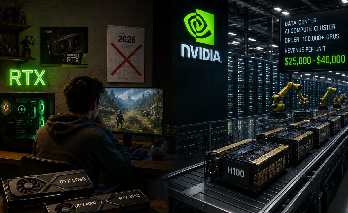 Nvidia no lanzará ninguna GPU para gamers en 2026: por primera vez en 30 años, la IA gana la batalla del silicio
